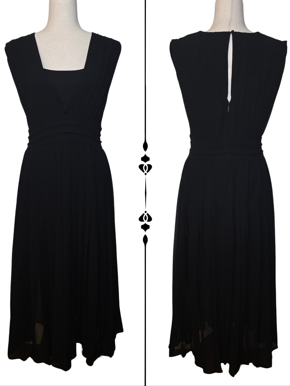 Karl Lagerfeld Paris Black Sleeveless Long Formal Dress